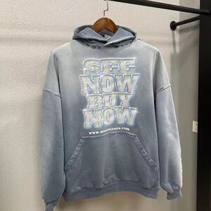 Authentic Balenciaga Gray Hoodie with Bold Text